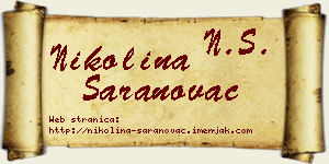 Nikolina Saranovac vizit kartica